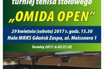 XIV Turniej Tenisa Stołowego dla Weteranów i Amatorów „OMIDA OPEN” 29 kwietnia (sobota) 2017 r. godz. 15.30 – Hala MRKS Gdańsk