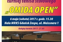 XV Turniej Tenisa Stołowego dla Amatorów i Weteranów „OMIDA OPEN” – 6 maja 2017 r. godz. 15.30 ; Hala MRKS Gdańsk ul. Meissnera 1