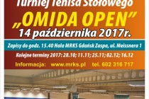 III Turniej Tenisa Stołowego „OMIDA OPEN” w planowanym terminie 14 października 2017 r. (a nie jak przewidywana zmiana 7.10)