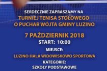 Turniej tenisa stołowego o Puchar Wójta Gminy Luzino – 7 października 2018 r. Hala Widowiskowo- Sportowa Luzino