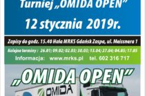 Otwarty Turniej Tenisa Stołowego „OMIDA OPEN” dla amatorów i weteranów – 12 stycznia 2019 r. – godz. 15.40 -Hala MRKS Gdańsk ul. Meissnera 1