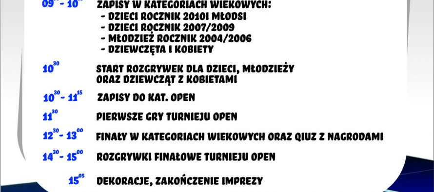 Otwarte Mistrzostwa Powiatu Wejherowskiego w tenisie stołowym – 15 września 2019 r. Hala MOSiR Rumia