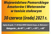 Mistrzostwa Województwa Pomorskiego Amatorów i Weteranów – 30 czerwca 2021 r. godz. 17.40 – Hala MRKS Gdańsk