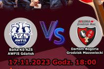Lotto Superliga tenisa stołowego BALTA KS AZS AWFiS Gdańsk – kontra Bogoria Grodzisk Mazowiecki – 17 listopada (piątek) 2023 r. godz. 18.00